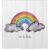 Niedlicher Regenbogen und Wolken Duschvorhang (Vorderseite)