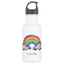 Niedlicher Regenbogen und Wolken Edelstahlflasche
