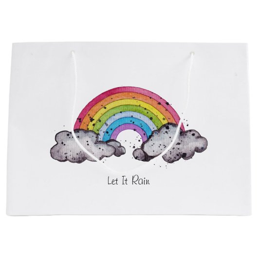 Niedlicher Regenbogen und Wolken Große Geschenktüte (Vorderseite)
