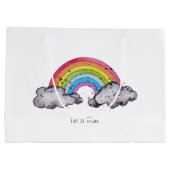 Niedlicher Regenbogen und Wolken Große Geschenktüte (Rückseite)
