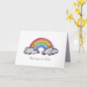 Niedlicher Regenbogen und Wolken Karte (Gelbe Blume)