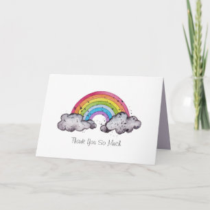 Niedlicher Regenbogen und Wolken Karte