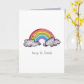 Niedlicher Regenbogen und Wolken Karte (Gelbe Blume)