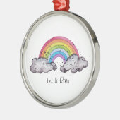 Niedlicher Regenbogen und Wolken Ornament Aus Metall (Links)