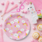 Niedlicher Regenbogen und Wolken Papierplatte Pappteller (Party)