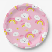 Niedlicher Regenbogen und Wolken Papierplatte Pappteller (Vorderseite)