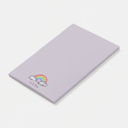 Niedlicher Regenbogen und Wolken Post-it Klebezettel (angewinkelt)