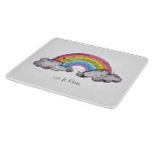 Niedlicher Regenbogen und Wolken Schneidebrett (Ecke)