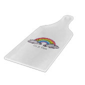 Niedlicher Regenbogen und Wolken Schneidebrett (Ecke)
