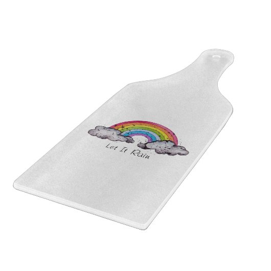 Niedlicher Regenbogen und Wolken Schneidebrett (Ecke)