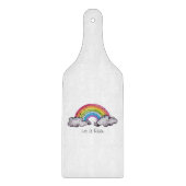 Niedlicher Regenbogen und Wolken Schneidebrett (Vorderseite)
