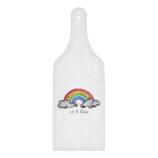 Niedlicher Regenbogen und Wolken Schneidebrett (Vorderseite)