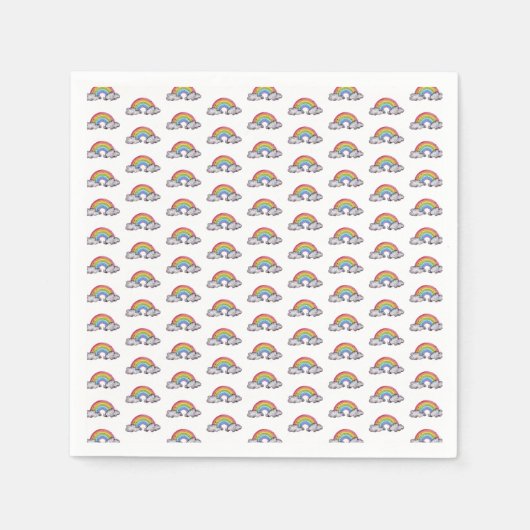 Niedlicher Regenbogen und Wolken Serviette (Vorderseite)
