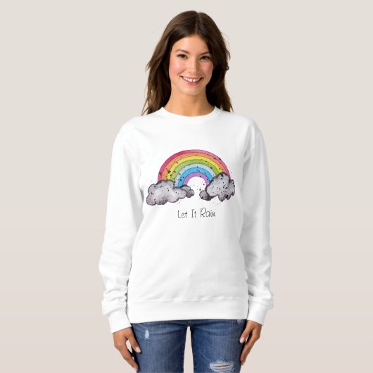 Niedlicher Regenbogen und Wolken Sweatshirt (Vorne ganz)