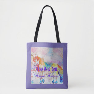 Niedlicher Regenbogen Unicorn Watercolor Lebensmit Tasche
