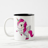 Niedlicher Regenbogen Unicorn Zweifarbige Tasse (Links)