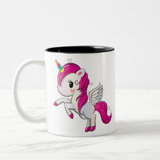 Niedlicher Regenbogen Unicorn Zweifarbige Tasse