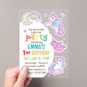 Niedlicher Regenbogen vereint Kindergeburtsparty Acryleinladungen (Insitu (Handheld))