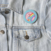 Niedlicher Regenbogen-Wal Button (Beispiel)