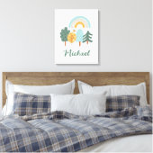 Niedlicher Regenbogen-Zauberwald Leinwanddruck (Insitu (Schlafzimmer))