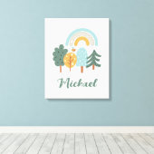 Niedlicher Regenbogen-Zauberwald Leinwanddruck (Insitu (Holzboden))