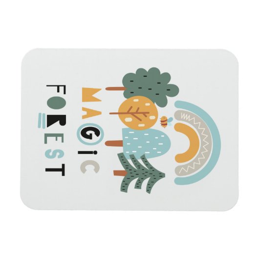 Niedlicher Regenbogen-Zauberwald Magnet (Horizontal)