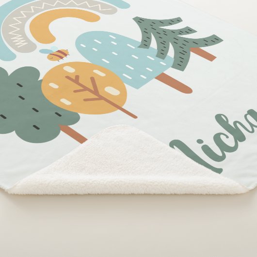 Niedlicher Regenbogen-Zauberwald Sherpadecke (3/4)