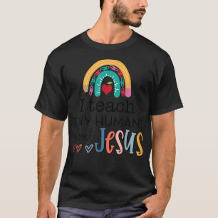 Niedlicher Regenbogen zurück zur Schule, lehre ich T-Shirt