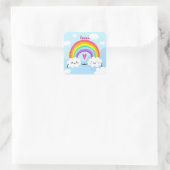 Niedlicher Regenbogenaufkleber Quadratischer Aufkleber (Tasche)