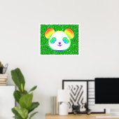 Niedlicher Regenbogenbär im Hintergrund Poster (Heimbüro)