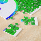 Niedlicher Regenbogenbär im Hintergrund Puzzle (Seite)