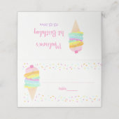 Niedlicher Regenbogeneis Platzkarte (Außenseite Aufgefaltet)