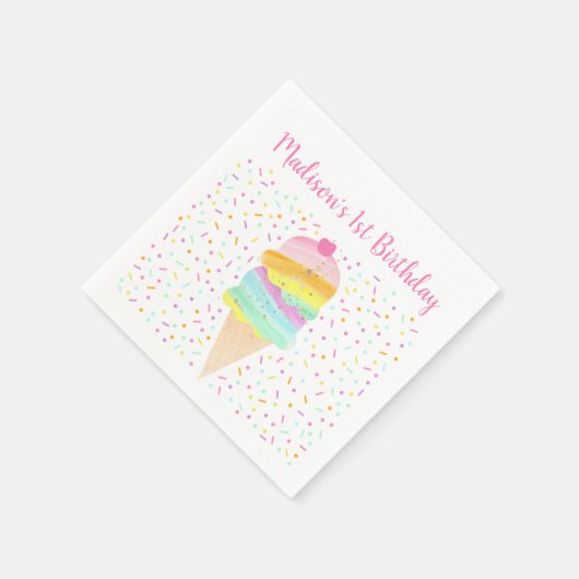 Niedlicher Regenbogeneis Serviette (Ecke)