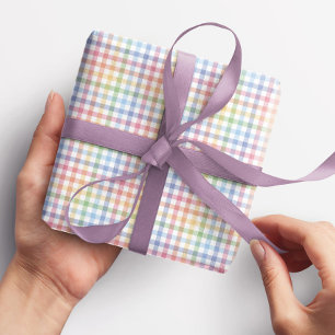 Niedlicher Regenbogengingham karierte, farbige Pas Geschenkpapier