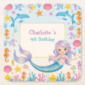 Niedlicher Regenbogenhai Rechteckiger Pappuntersetzer (Vorderseite)