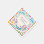 Niedlicher Regenbogenhai Serviette (Ecke)