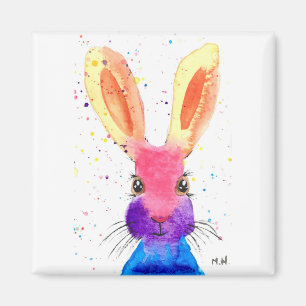 Niedlicher Regenbogenhase Magnet