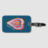 Niedlicher Regenbogenherz Liebe boho Gepäckanhänger (Vorderseite (Horizontal))