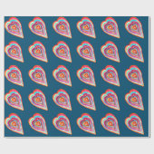 Niedlicher Regenbogenherz Liebe boho Geschenkpapier (Flach)