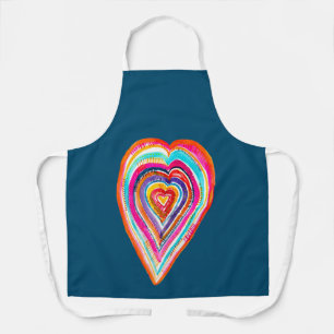 Niedlicher Regenbogenherz Liebe boho Schürze