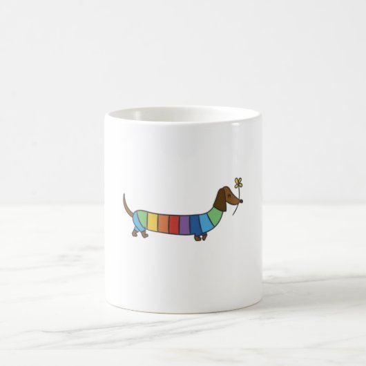 Niedlicher Regenbogenhund Kaffeetasse (Mittel)