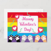 Niedlicher Regenbogenkatzentag lässt den Valentins Feiertagspostkarte (Vorne/Hinten)