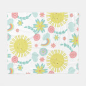 Niedlicher Regenbogensommer Fleecedecke (Vorderseite (Horizontal))