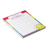 Niedlicher Regenbogenstreifen und Sonnenschein vom Notizblock (angewinkelt)