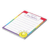 Niedlicher Regenbogenstreifen und Sonnenschein vom Notizblock (Rotiert)