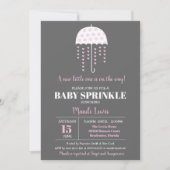 Niedlicher Regenschirm Pink Baby Sprinkle oder Bab Einladung (Vorderseite)