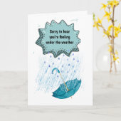 Niedlicher Regenschirm unter dem Wetter deprimiert Karte (Gelbe Blume)