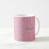 Niedlicher Regentag Personalisierte Rose Rosa Kaffeetasse (VorderseiteRechts)