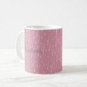 Niedlicher Regentag Personalisierte Rose Rosa Kaffeetasse (Vorderseite Links)