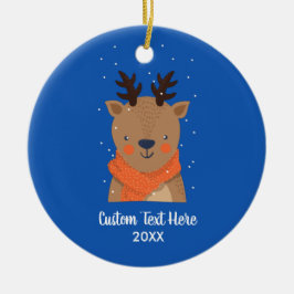 Niedlicher Reindeer Weihnachtsbaum - Benutzerdefin Keramik Ornament